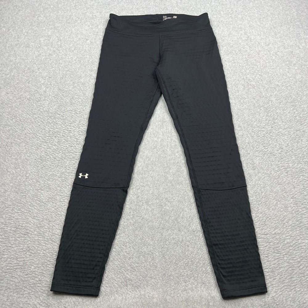 Under Armour UA Base 4.0 Leggings Womens Small Black Waffle ColdGear 1280946